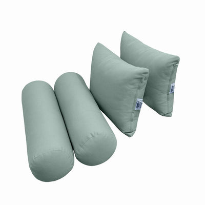 Model-4 AD002 Twin-XL Size 5PC Knife Edge Outdoor Daybed Mattress Cushion Bolster Pillow Complete Set