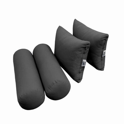 Model-4 AD003 Twin-XL Size 5PC Knife Edge Outdoor Daybed Mattress Cushion Bolster Pillow Complete Set