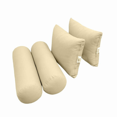Model-4 AD103 Twin-XL Size 5PC Knife Edge Outdoor Daybed Mattress Cushion Bolster Pillow Complete Set