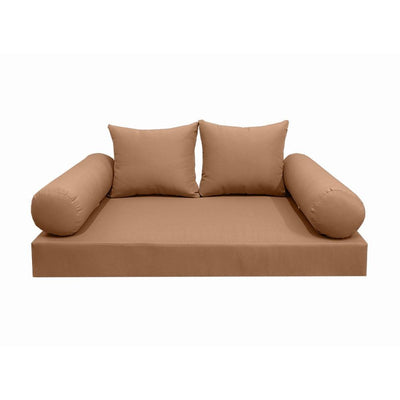 Model-4 AD104 Twin-XL Size 5PC Knife Edge Outdoor Daybed Mattress Cushion Bolster Pillow Complete Set