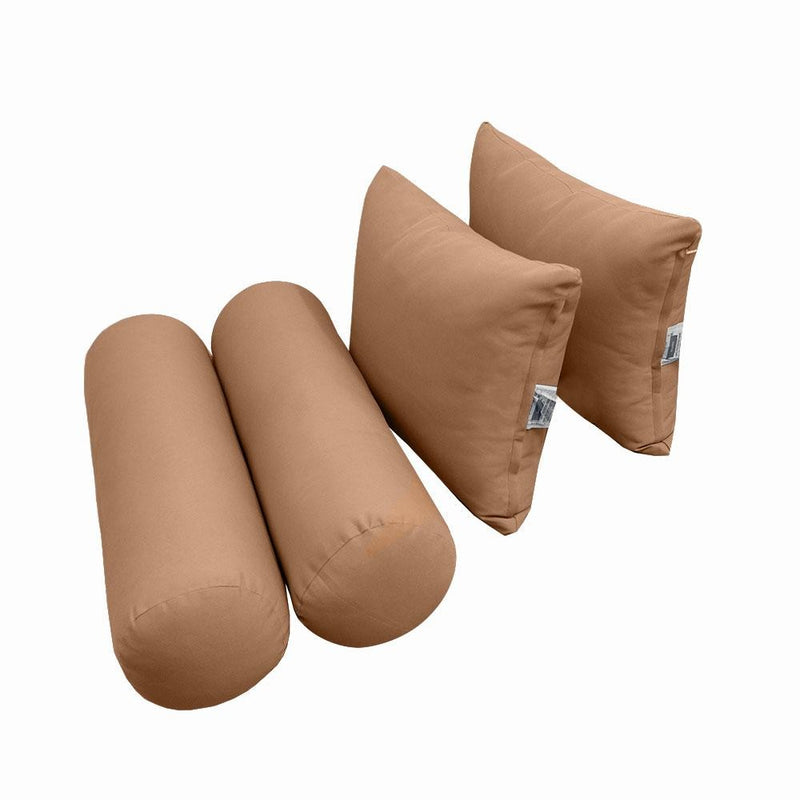 Model-4 AD104 Twin-XL Size 5PC Knife Edge Outdoor Daybed Mattress Cushion Bolster Pillow Complete Set