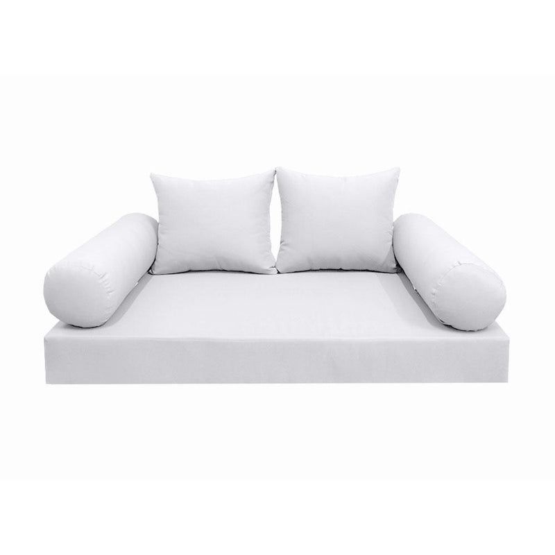 Model-4 AD105 Twin-XL Size 5PC Knife Edge Outdoor Daybed Mattress Cushion Bolster Pillow Complete Set
