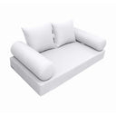 Model-4 AD105 Twin-XL Size 5PC Knife Edge Outdoor Daybed Mattress Cushion Bolster Pillow Complete Set