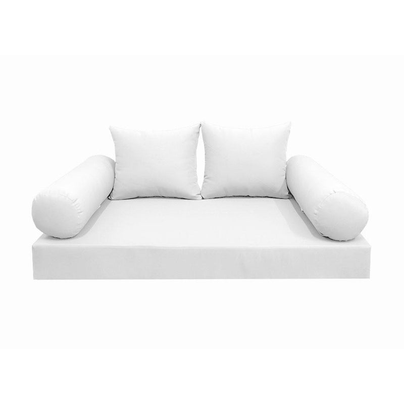Model-4 AD106 Twin-XL Size 5PC Knife Edge Outdoor Daybed Mattress Cushion Bolster Pillow Complete Set