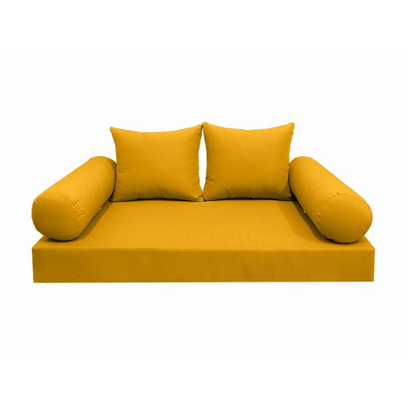 Model-4 AD108 Twin-XL Size 5PC Knife Edge Outdoor Daybed Mattress Cushion Bolster Pillow Complete Set