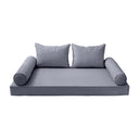 Model-4 AD001 Crib Size 5PC Pipe Trim Outdoor Daybed Mattress Cushion Bolster Pillow Complete Set