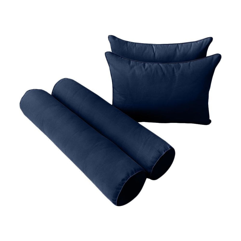 Model-4 AD101 Crib Size 5PC Pipe Trim Outdoor Daybed Mattress Cushion Bolster Pillow Complete Set