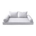 Model-4 AD105 Crib Size 5PC Pipe Trim Outdoor Daybed Mattress Cushion Bolster Pillow Complete Set