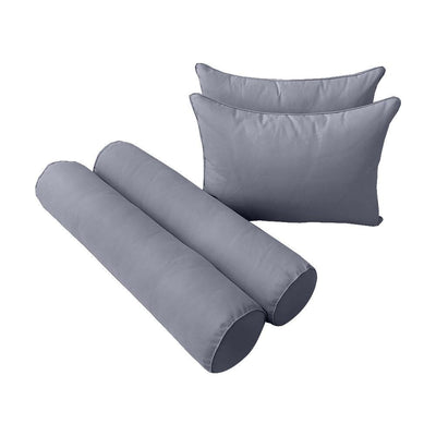 Model-4 AD001 Full Size 5PC Pipe Trim Outdoor Daybed Mattress Cushion Bolster Pillow Complete Set