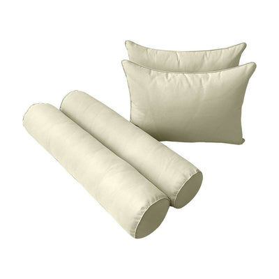 Model-4 AD005 Queen Size 5PC Pipe Trim Outdoor Daybed Mattress Cushion Bolster Pillow Complete Set