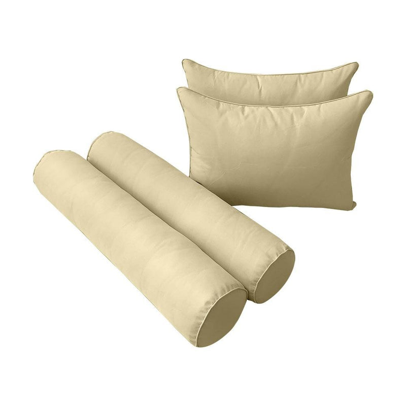 Model-4 AD103 Queen Size 5PC Pipe Trim Outdoor Daybed Mattress Cushion Bolster Pillow Complete Set