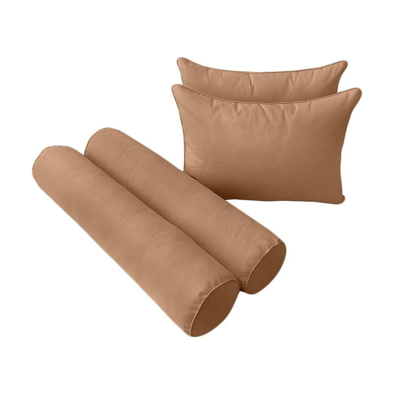 Model-4 AD104 Queen Size 5PC Pipe Trim Outdoor Daybed Mattress Cushion Bolster Pillow Complete Set