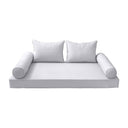 Model-4 AD105 Queen Size 5PC Pipe Trim Outdoor Daybed Mattress Cushion Bolster Pillow Complete Set