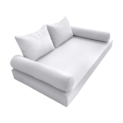 Model-4 AD105 Queen Size 5PC Pipe Trim Outdoor Daybed Mattress Cushion Bolster Pillow Complete Set