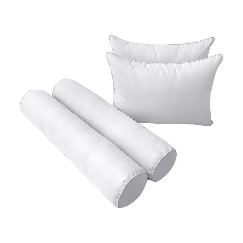 Model-4 AD105 Queen Size 5PC Pipe Trim Outdoor Daybed Mattress Cushion Bolster Pillow Complete Set