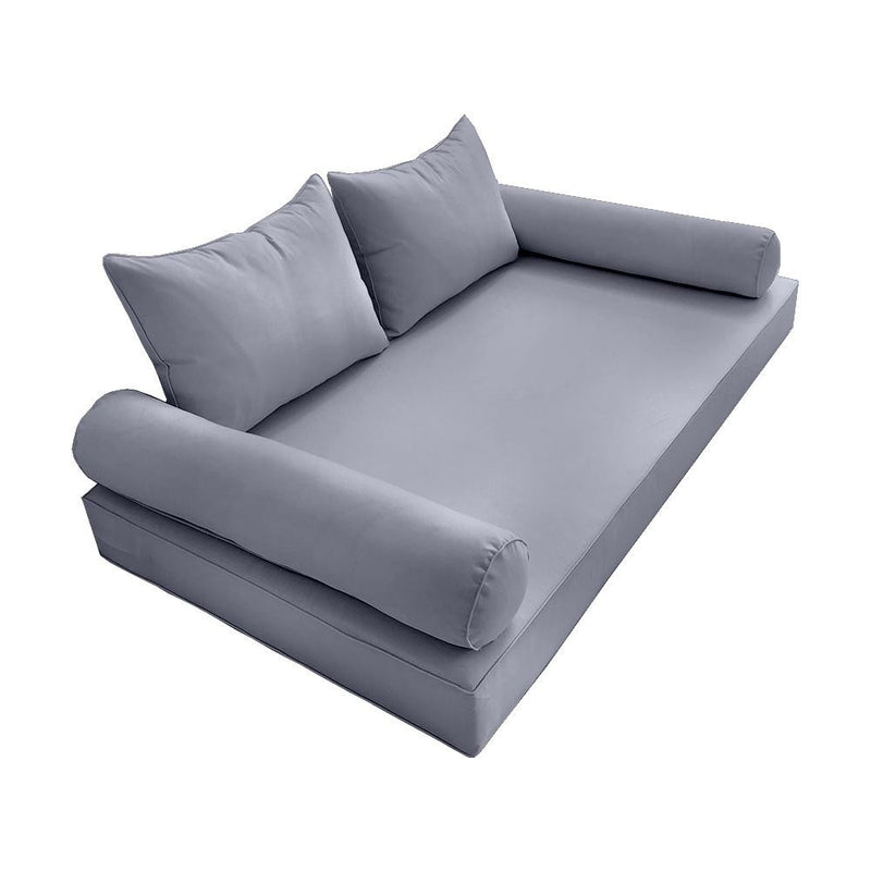 Model-4 AD001 Twin Size 5PC Pipe Trim Outdoor Daybed Mattress Cushion Bolster Pillow Complete Set