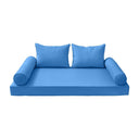 Model-4 AD102 Twin Size 5PC Pipe Trim Outdoor Daybed Mattress Cushion Bolster Pillow Complete Set