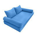 Model-4 AD102 Twin Size 5PC Pipe Trim Outdoor Daybed Mattress Cushion Bolster Pillow Complete Set