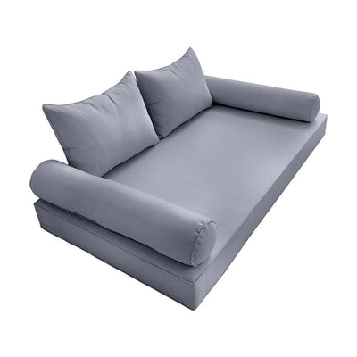 Model-4 AD001 Twin-XL Size 5PC Pipe Trim Outdoor Daybed Mattress Cushion Bolster Pillow Complete Set