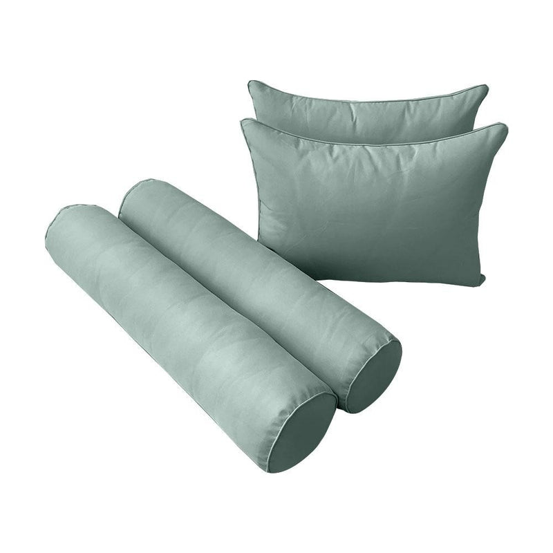 Model-4 AD002 Twin-XL Size 5PC Pipe Trim Outdoor Daybed Mattress Cushion Bolster Pillow Complete Set