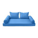 Model-4 AD102 Twin-XL Size 5PC Pipe Trim Outdoor Daybed Mattress Cushion Bolster Pillow Complete Set