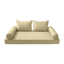 Model-4 AD103 Twin-XL Size 5PC Pipe Trim Outdoor Daybed Mattress Cushion Bolster Pillow Complete Set