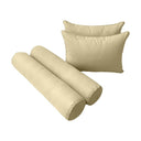 Model-4 AD103 Twin-XL Size 5PC Pipe Trim Outdoor Daybed Mattress Cushion Bolster Pillow Complete Set