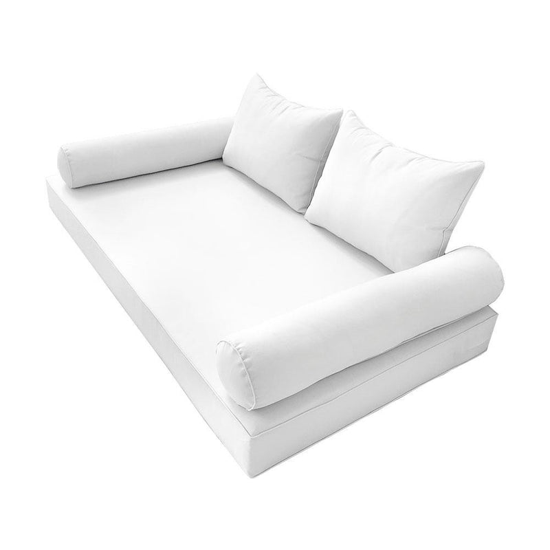 Model-4 AD106 Twin-XL Size 5PC Pipe Trim Outdoor Daybed Mattress Cushion Bolster Pillow Complete Set