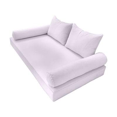 Model-4 AD107 Twin-XL Size 5PC Pipe Trim Outdoor Daybed Mattress Cushion Bolster Pillow Complete Set