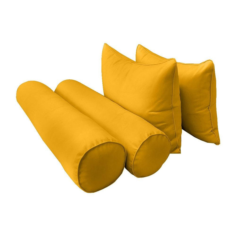 Model-4 AD108 Twin-XL Size 5PC Pipe Trim Outdoor Daybed Mattress Cushion Bolster Pillow Complete Set