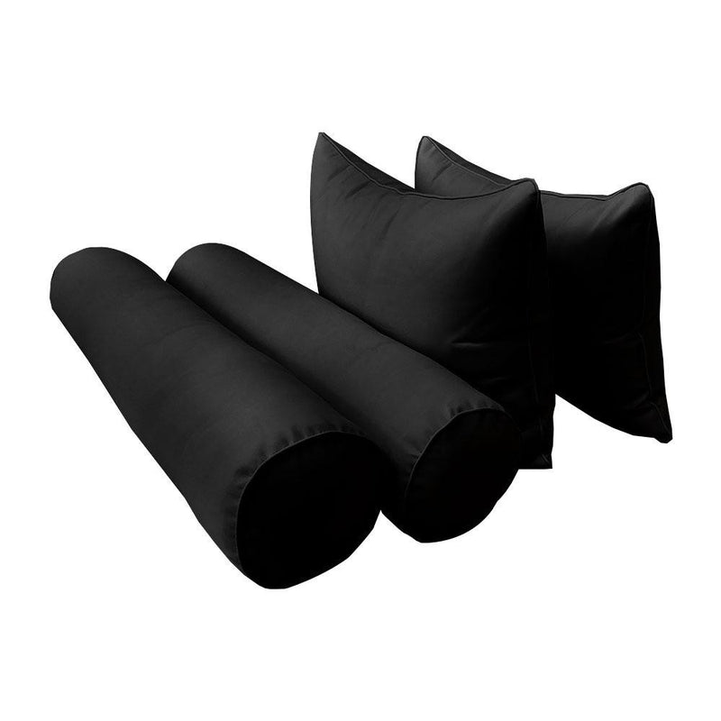 Model-4 AD109 Twin-XL Size 5PC Pipe Trim Outdoor Daybed Mattress Cushion Bolster Pillow Complete Set