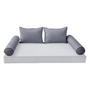 Model-4 AD001 Crib Contrast Pipe Trim Bolster & Back Pillow Cushion Outdoor SLIP COVER ONLY