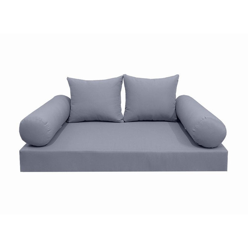 Model-4 AD001 Crib Size 5PC Knife Edge Outdoor Daybed Mattress Cushion Bolster Pillow Complete Set