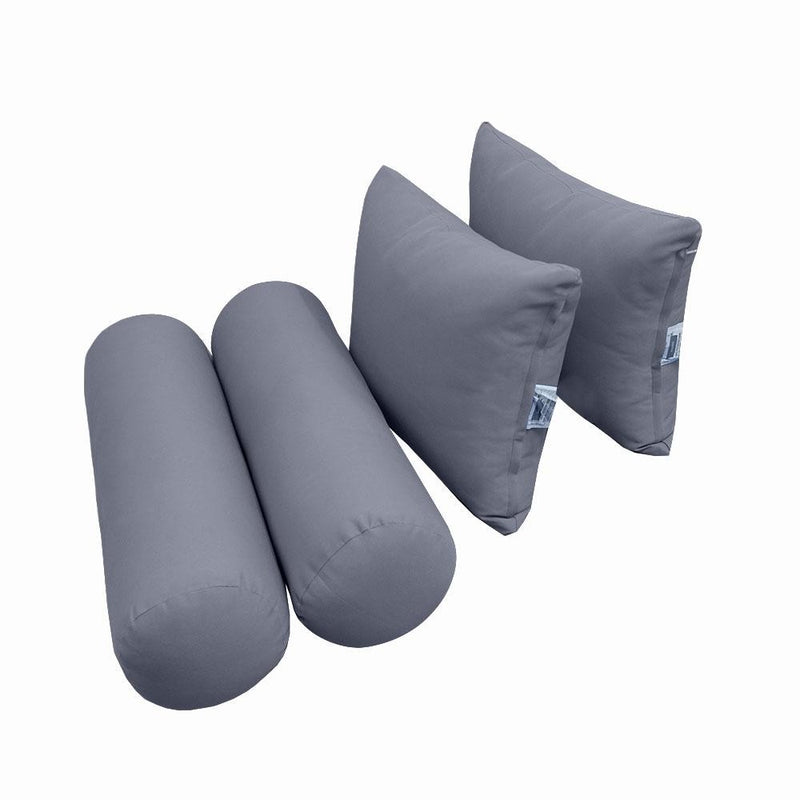 Model-4 AD001 Full Size 5PC Knife Edge Outdoor Daybed Mattress Cushion Bolster Pillow Complete Set