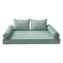 Model-4 AD002 Crib Size 5PC Contrast Pipe Outdoor Daybed Mattress Cushion Bolster Pillow Complete Set