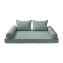 Model-4 AD002 Crib Size 5PC Pipe Outdoor Daybed Mattress Cushion Bolster Pillow Complete Set