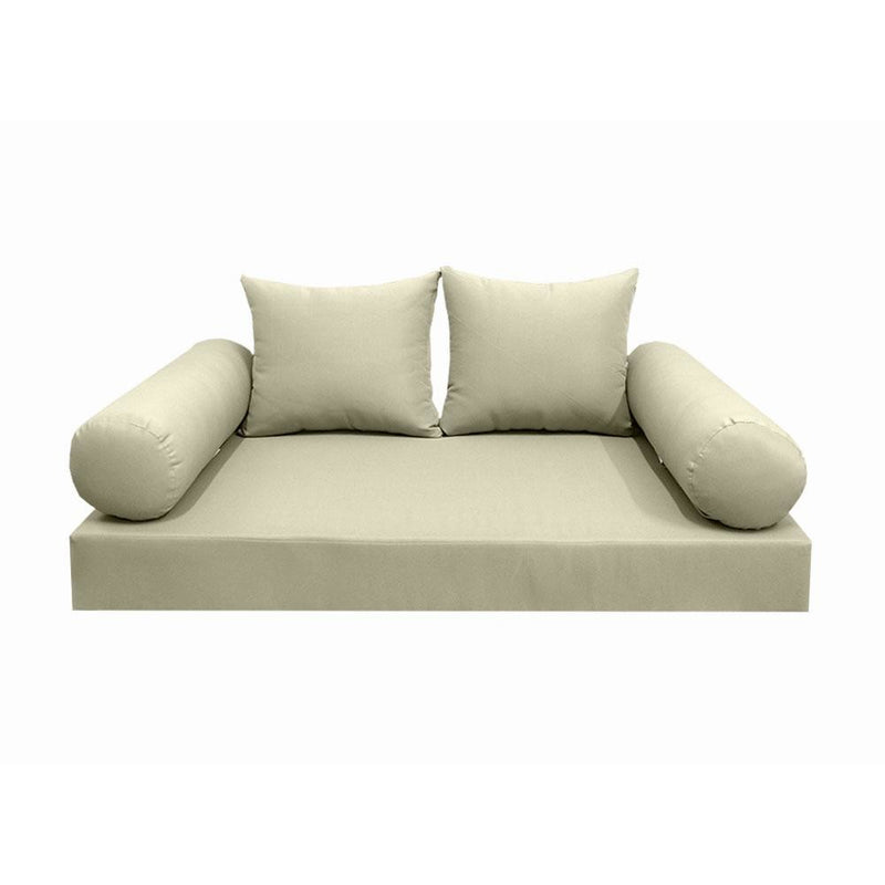 Model-4 AD005 Twin Size 5PC Knife Edge Outdoor Daybed Mattress Cushion Bolster Pillow Complete Set