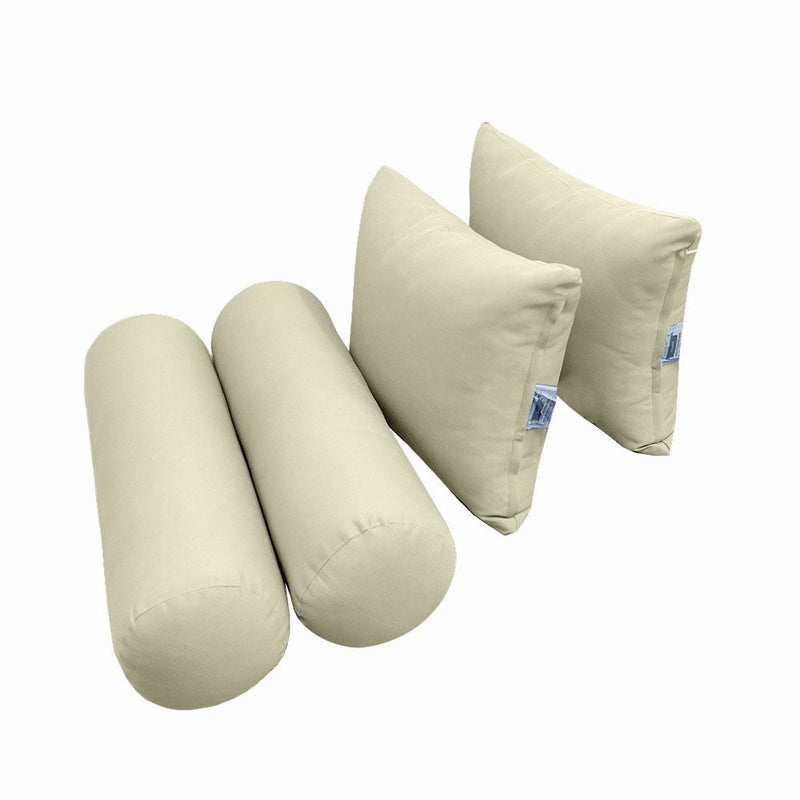 Model-4 AD005 Twin Size 5PC Knife Edge Outdoor Daybed Mattress Cushion Bolster Pillow Complete Set