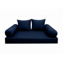 Model-4 AD101 Crib Size 5PC Knife Edge Outdoor Daybed Mattress Bolster Pillow Fitted Sheet Cover Only