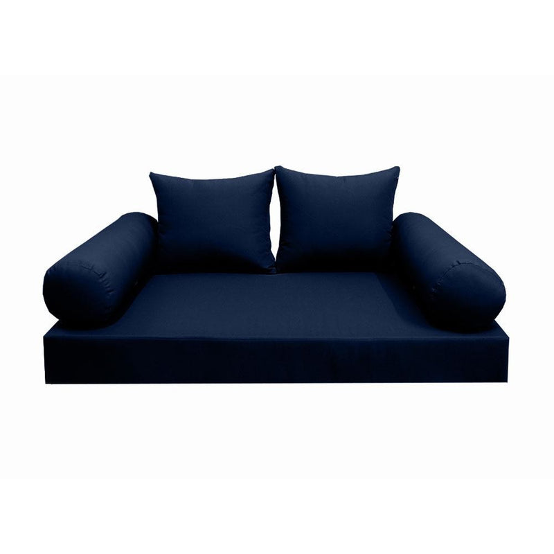 Model-4 AD101 Twin Size 5PC Knife Edge Outdoor Daybed Mattress Cushion Bolster Pillow Complete Set