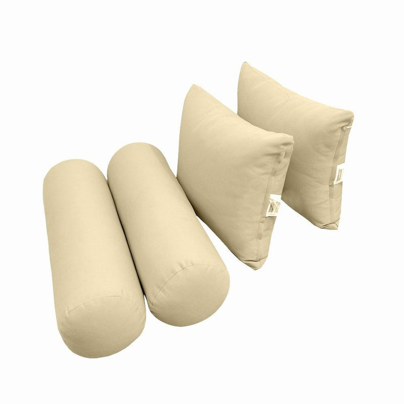 Model-4 AD103 Twin Size 5PC Knife Edge Outdoor Daybed Mattress Cushion Bolster Pillow Complete Set