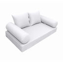 Model-4 AD105 Queen Size 5PC Knife Edge Outdoor Daybed Mattress Cushion Bolster Pillow Complete Set