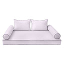 Model-4 AD107 Crib Size 5PC Contrast Pipe Outdoor Daybed Mattress Cushion Bolster Pillow Complete Set