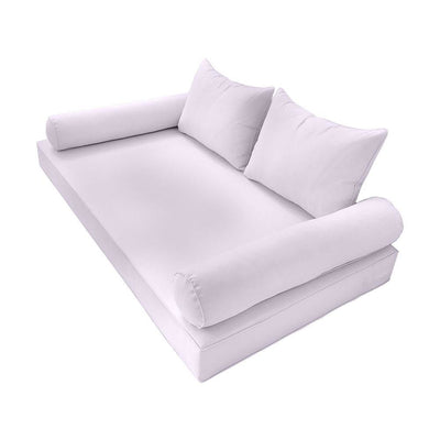 Model-4 AD107 Crib Size 5PC Pipe Outdoor Daybed Mattress Cushion Bolster Pillow Complete Set