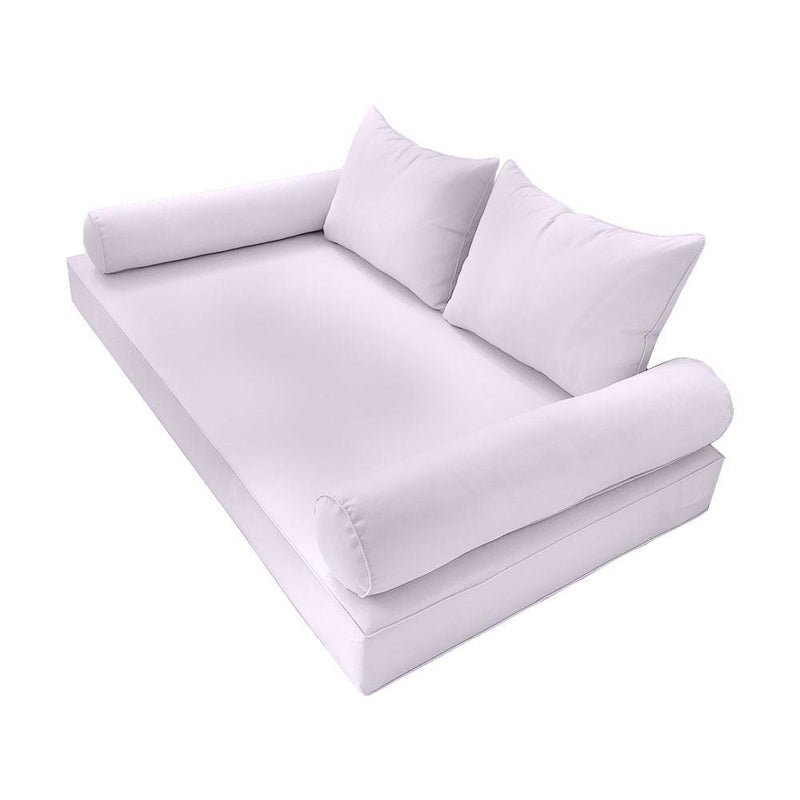 Model-4 AD107 Crib Size 5PC Pipe Outdoor Daybed Mattress Cushion Bolster Pillow Complete Set