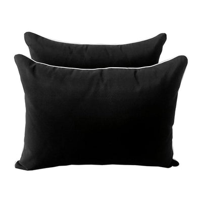 Model-4 AD109 Full Size 5PC Contrast Pipe Outdoor Daybed Mattress Cushion Bolster Pillow Complete Set