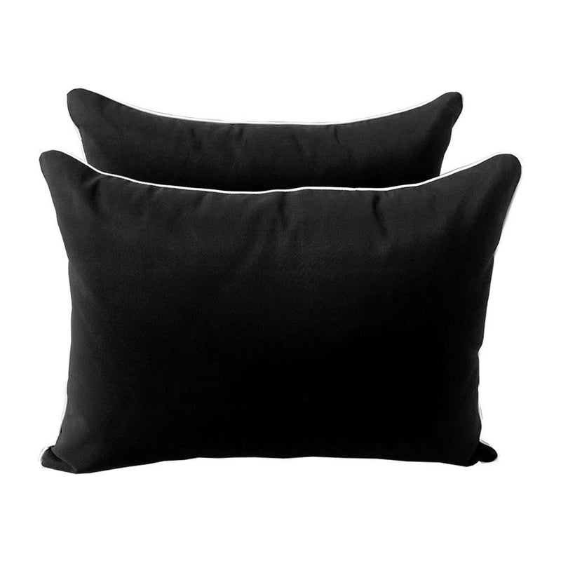 Model-4 AD109 Full Size 5PC Contrast Pipe Outdoor Daybed Mattress Cushion Bolster Pillow Complete Set