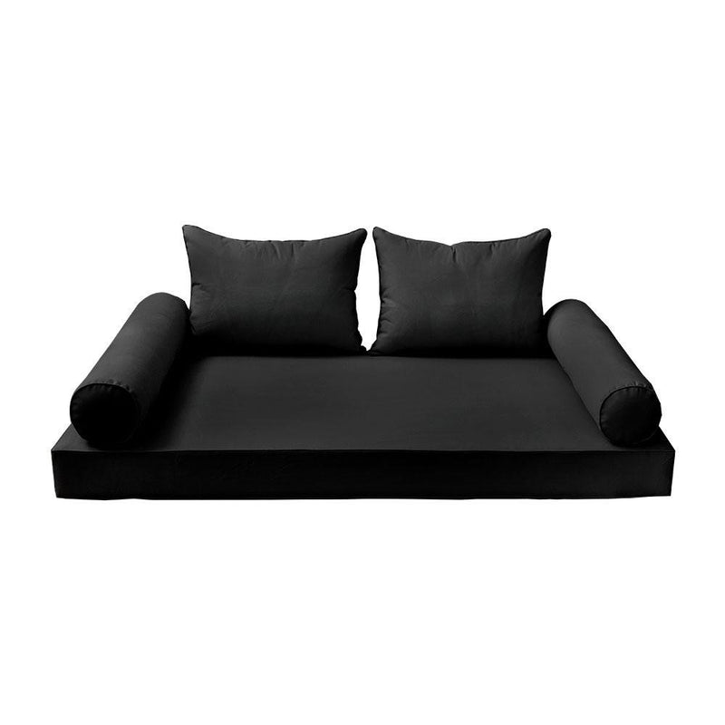 Model-4 AD109 Twin Size 5PC Pipe Outdoor Daybed Mattress Cushion Bolster Pillow Complete Set