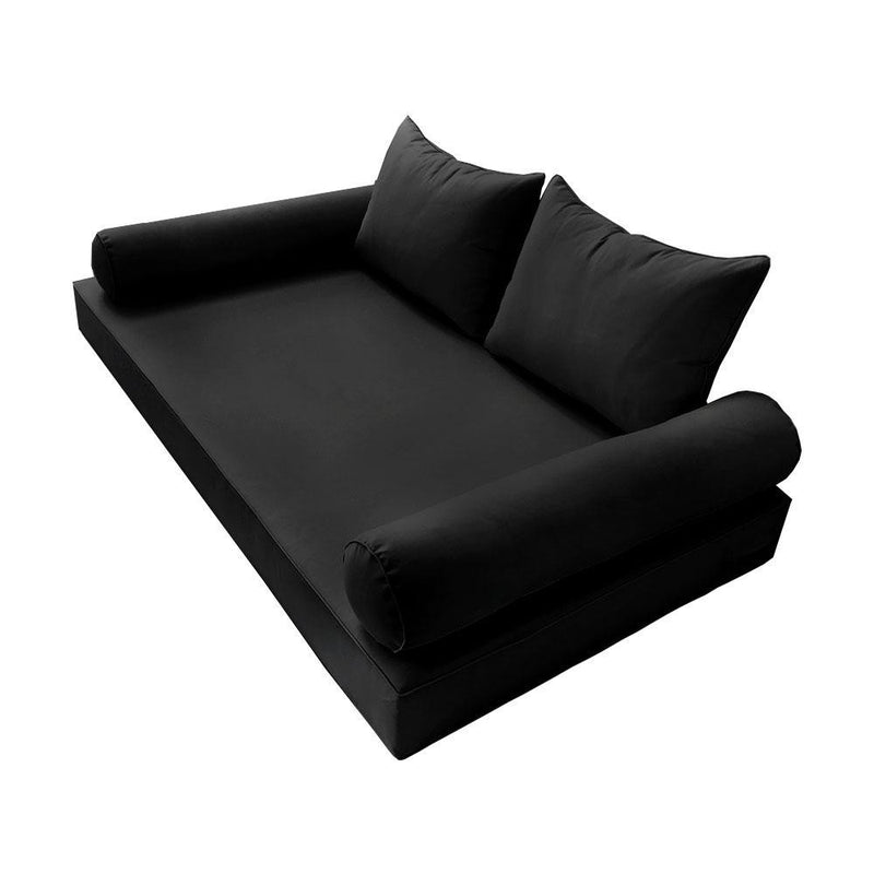 Model-4 AD109 Twin Size 5PC Pipe Outdoor Daybed Mattress Cushion Bolster Pillow Complete Set