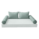 Model-4 - AD002 Crib Contrast Pipe Trim Bolster & Back Pillow Cushion Outdoor SLIP COVER ONLY